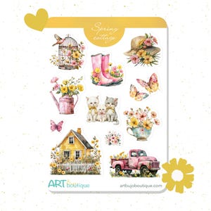 Stickers Cottagecore, Stickers floraux printaniers, Stickers Bullet Journal, Stickers scrapbooking, Stickers agenda, Stickers esthétiques