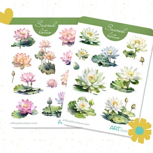Adesivi con fiori di loto sacri Adesivi per pianificatore estivo