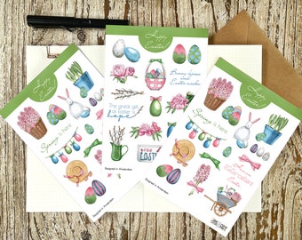 Easter stickers Easter bunny sticker sheet Bujo stickers