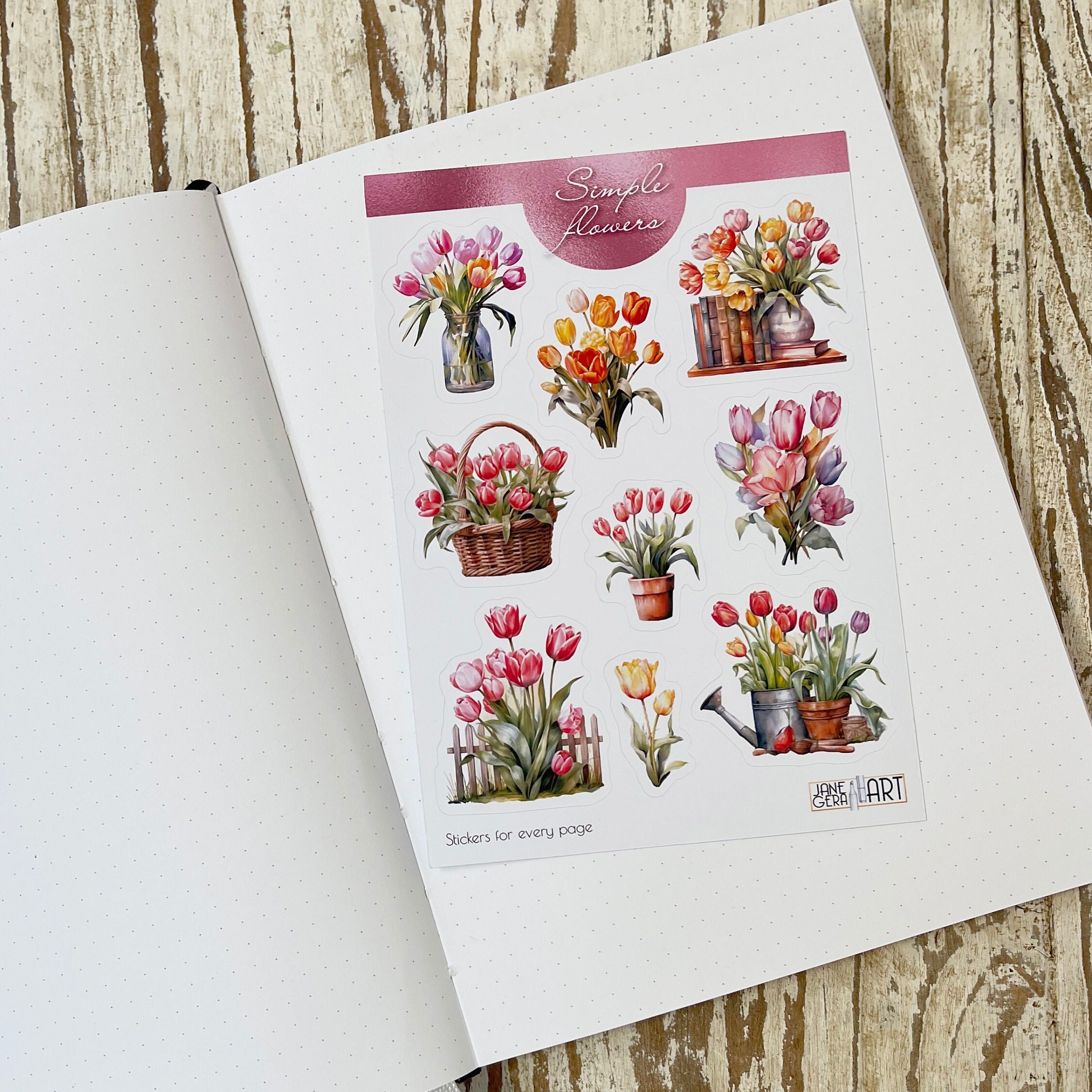 Spring Tulips Bujo Stickers Floral Sticker Sheet - Etsy