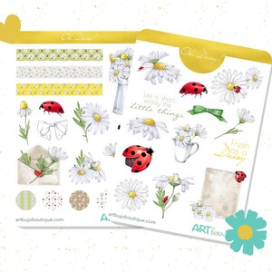 Adesivi a forma di margherita Adesivi Bujo Set di adesivi floreali
