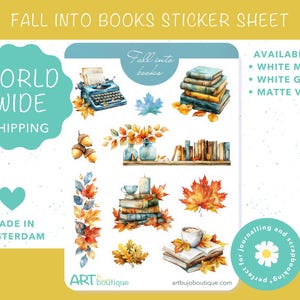 Feuille d'autocollants Fall into Books Stickers automne