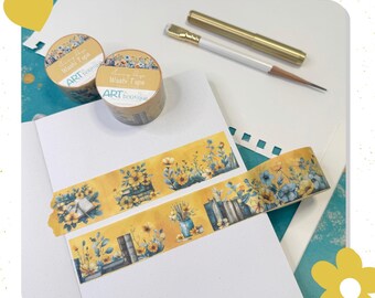 Sunny Days Washi Tape 30mm – Books and Flowers Summer Decorative Tape