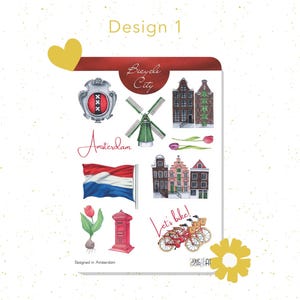 Amsterdam planner stickers Bujo stickers Travel book sticker sheet image 2