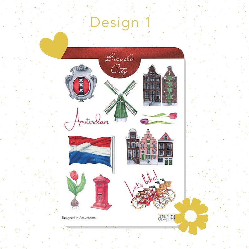 Amsterdam planner stickers Bujo stickers Travel book sticker sheet image 2