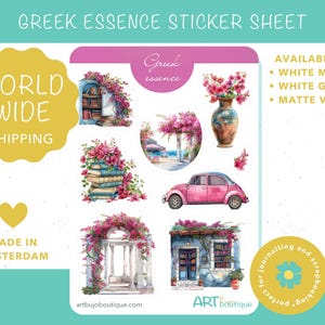 Stickers pour agenda Greek Essence Feuille d'autocollants de voyage bujo