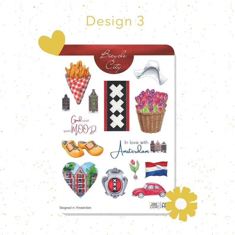 Amsterdam planner stickers Bujo stickers Travel book sticker sheet image 4