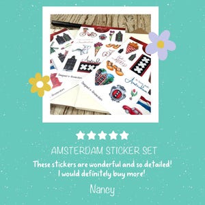 Amsterdam planner stickers Bujo stickers Travel book sticker sheet image 5