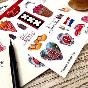 Amsterdam planner stickers Bujo stickers Travel book sticker sheet image 6