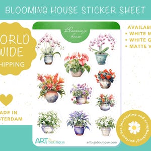 Adesivi per planner Blooming House Adesivi per piante da appartamento