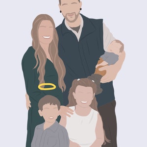 DIGITAL Portrait | Memorial Faceless Portrait | Minimalist Portrait | Angel Portrait | Memorial Portrait | Custom Digital | Hand drawn
