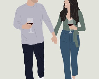 Custom Digital Family Portrait | Faceless Portrait Drawing | Personalized Gift | Digital Only | Hand Drawn