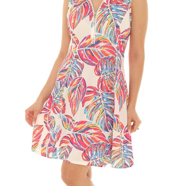 Tropical Palm Lead Island Print Dress