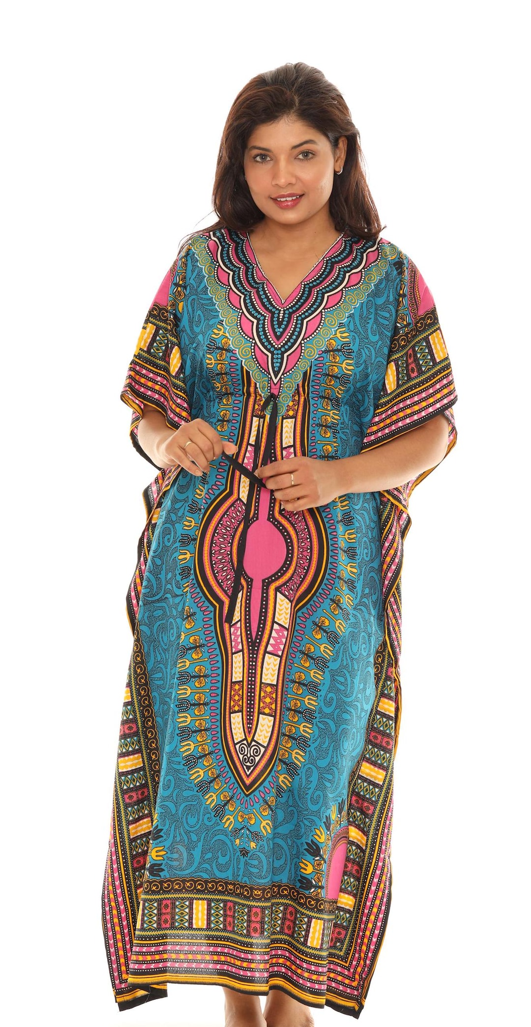 Tribal Print Plus Size Beach Kaftan Cover Up for Women