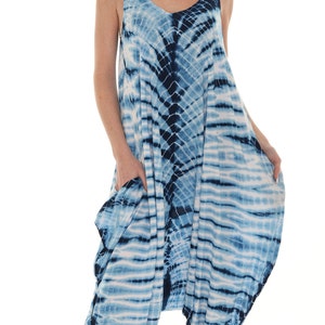 Women&#39;s Casual Tie-Dye Sleeveless Harem Jumpsuit -PLUS, Boho Jumpsuit, Plus Size Jumpsuit, One-piece Summer Wear, Lounge Wear