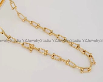 Gold U Link Necklace - Etsy