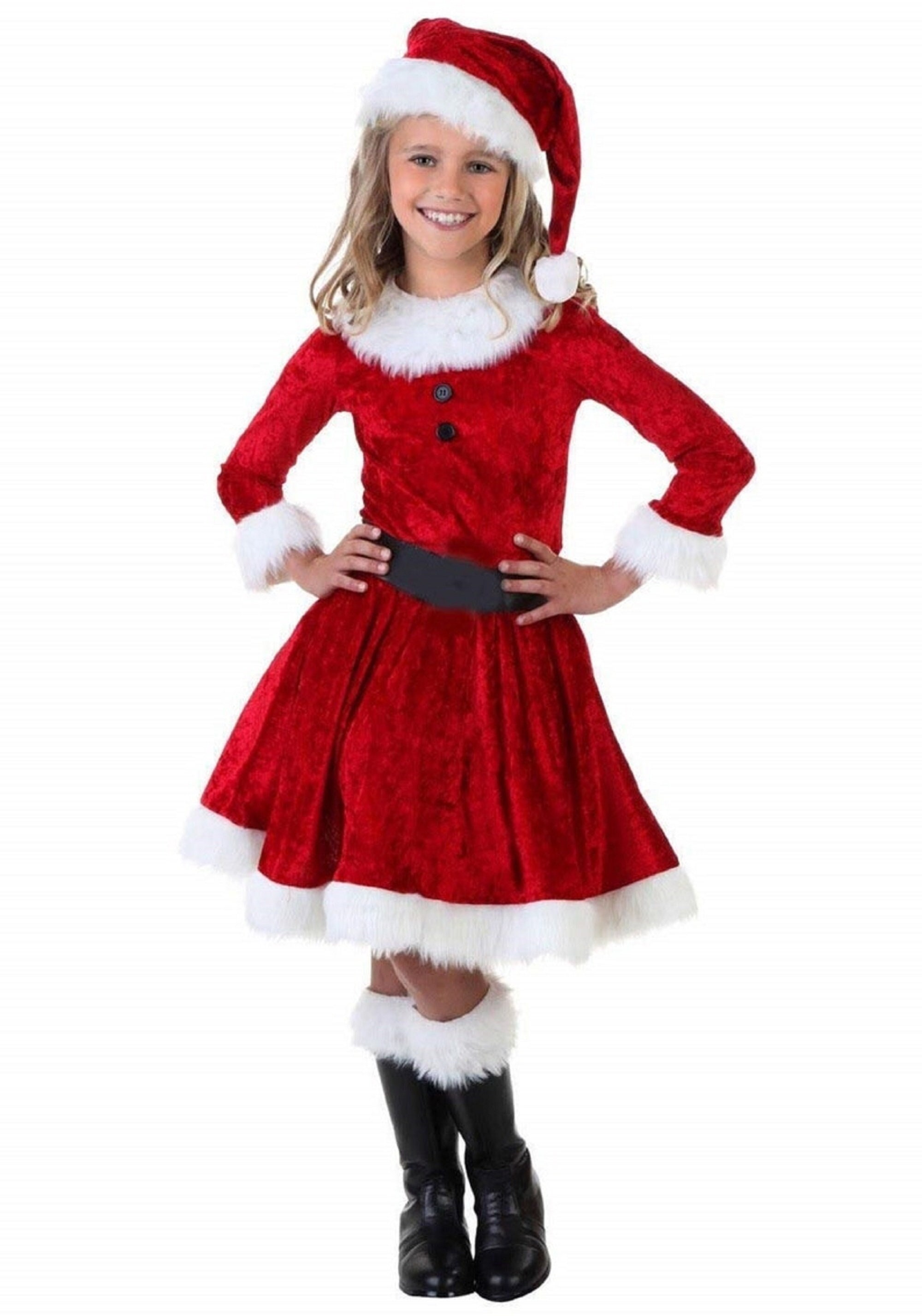 Cichic Girls Christmas Dress Festival Outfit Girl Sleeveless Party Santa Dresses 2-9 Years 