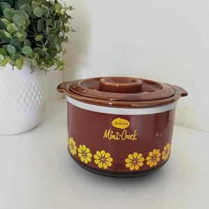Vintage Sunbeam Flower Power Mini Crockpot