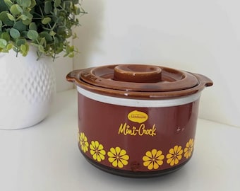 Vintage Sonnenstrahl Flower Power Mini Crockpot