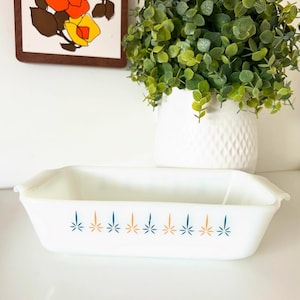 Vintage  Anchor Hocking Fire-King candle glow 1-quart loaf pan