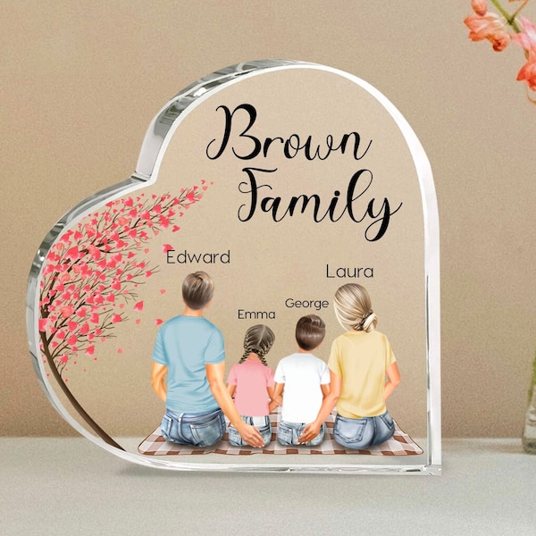 Personalized Mothers Day Gifts, Acrylic Family Portrait Display, Gift for Mom, Custom Acrylic Stand, Family Name Plaque Gift, Custom Stand