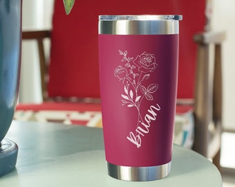 Birth Month Flower Gifts, Mother's Day Gifts, Vacation Tumbler, Girls Weekend Gifts, Bachelorette Gifts, 20oz Tumbler, Beach Tumbler