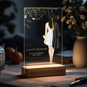 Personalized Graduation Gifts, Acrylic Graduation Picture Stand, Grad Gift for Daughter, Grad 2025 Gift, Graduate University And Name Stand
