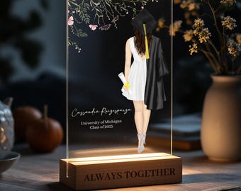 Personalized Graduation Gifts for Her, Acrylic Graduation Picture Stand, Grad Gift for Daughter, Class of 2026 Gift, Graduate Name Stand
