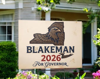 Bruce Blakeman 2026 Governor Yard Sign, Vintage Campaign Sign, New York Election Lawn Sign, Republican PVC Outdoor Sign