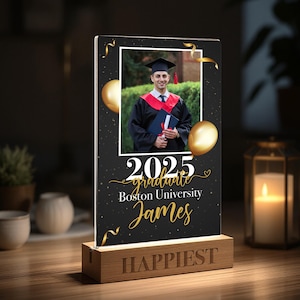 Custom 2025 Graduation Acrylic Plaque, 2025 Graduation Gifts, Graduation Favors, Personalized Acrylic Photo Plaque with Name, Senior Gifts
