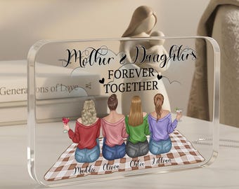 Personalized Mom Daughter Gift, Mothers Day Gift, Acrylic Table Display, Family Sign, Gift From Daughter, Mom Birthday Gift, Mama and Girls