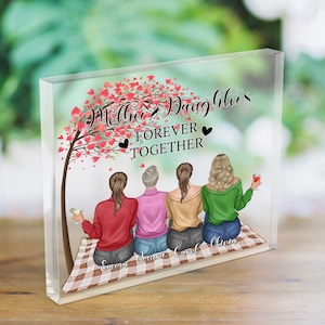 Personalized Mom Daughter Gift, Mothers Day Gift, Acrylic Table Display, Family Sign, Gift From Daughter, Mom Birthday Gift, Mama and Girls