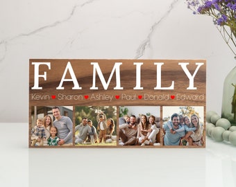 Custom Family Photo Plaque, Personalized Picture Sign, Family Gifts, Mothers Day Gift, Gift for Mom, Family Name Sign, Housewarming Gifts