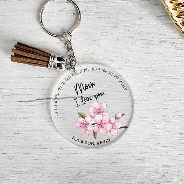 Mother's Day Gift Keychain, Personalized Mom Keyring, Custom Name Keychain, Gift for Her, Customized Acrylic Keychain, Cute Key Holder