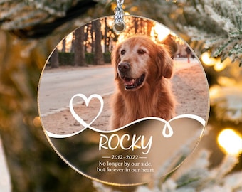 Personalized Pet Memorial Ornament, Custom Picture Christmas Ornament, Christmas Gifts, Christmas Keepsake, Pet Loss Ornament For Christmas