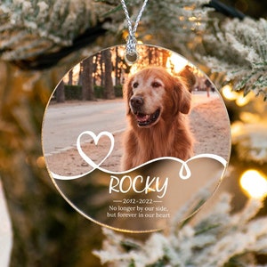 Personalized Pet Memorial Ornament, Custom Picture Christmas Ornament, Christmas Gifts, Christmas Keepsake, Pet Loss Ornament For Christmas image 1