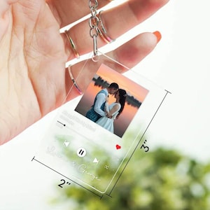 Personalized Acrylic Keychain, Mothers Day Gifts, Anniversary Keychain, Couple Gift, Song Plaque Keychain, Picture Keychain, Photo Keychain