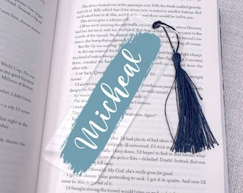 Personalized Acrylic Bookmark, Custom Bookmark, Cute Bookmark, Reader Gift, Book Lover Gift, Bookmark With Tassel, Colored Name Bookmark