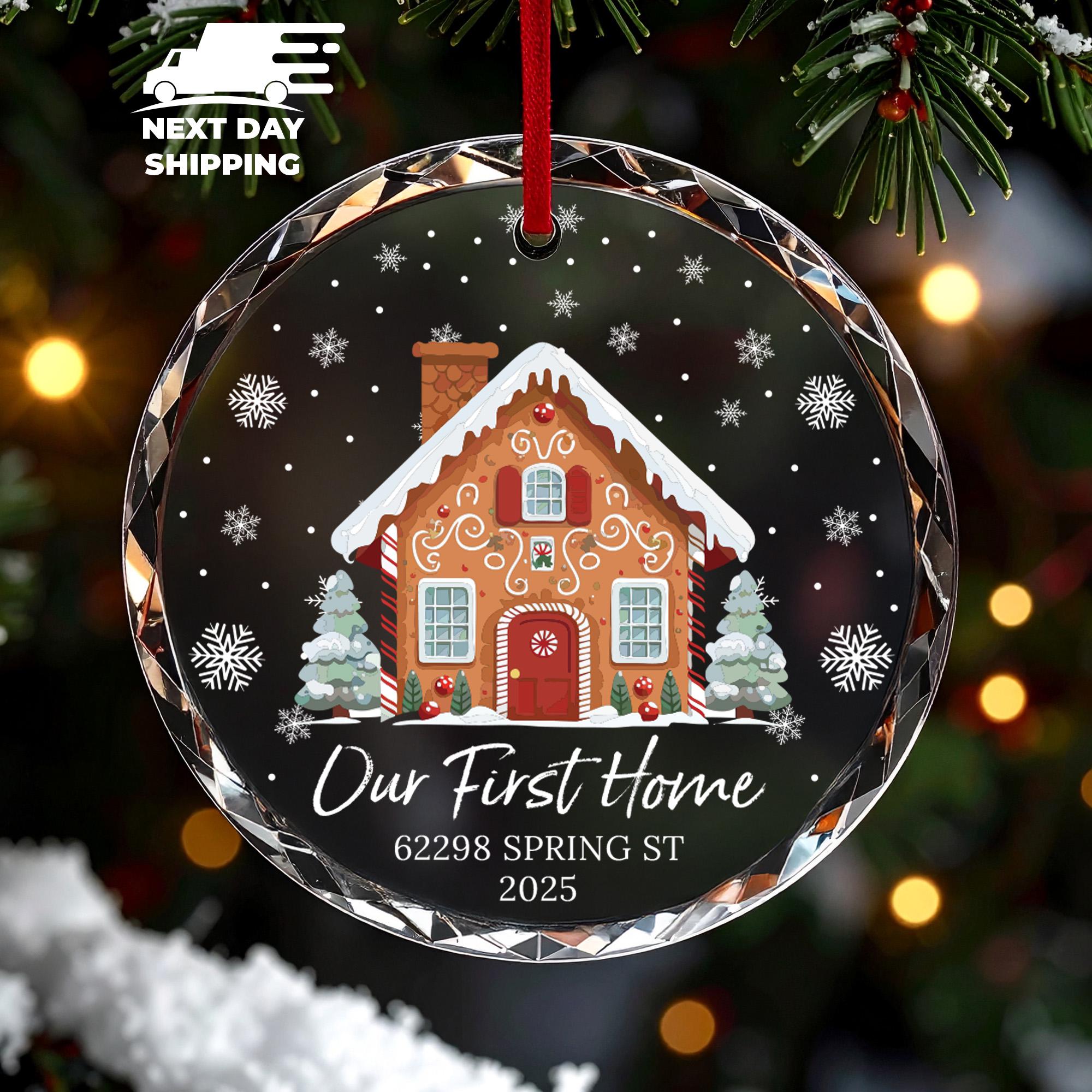 Personalized New Home Christmas Ornament, Our First Home Ornament 2026, Gingerbread House Holiday Ornament Custom Housewarming Gift Ornament