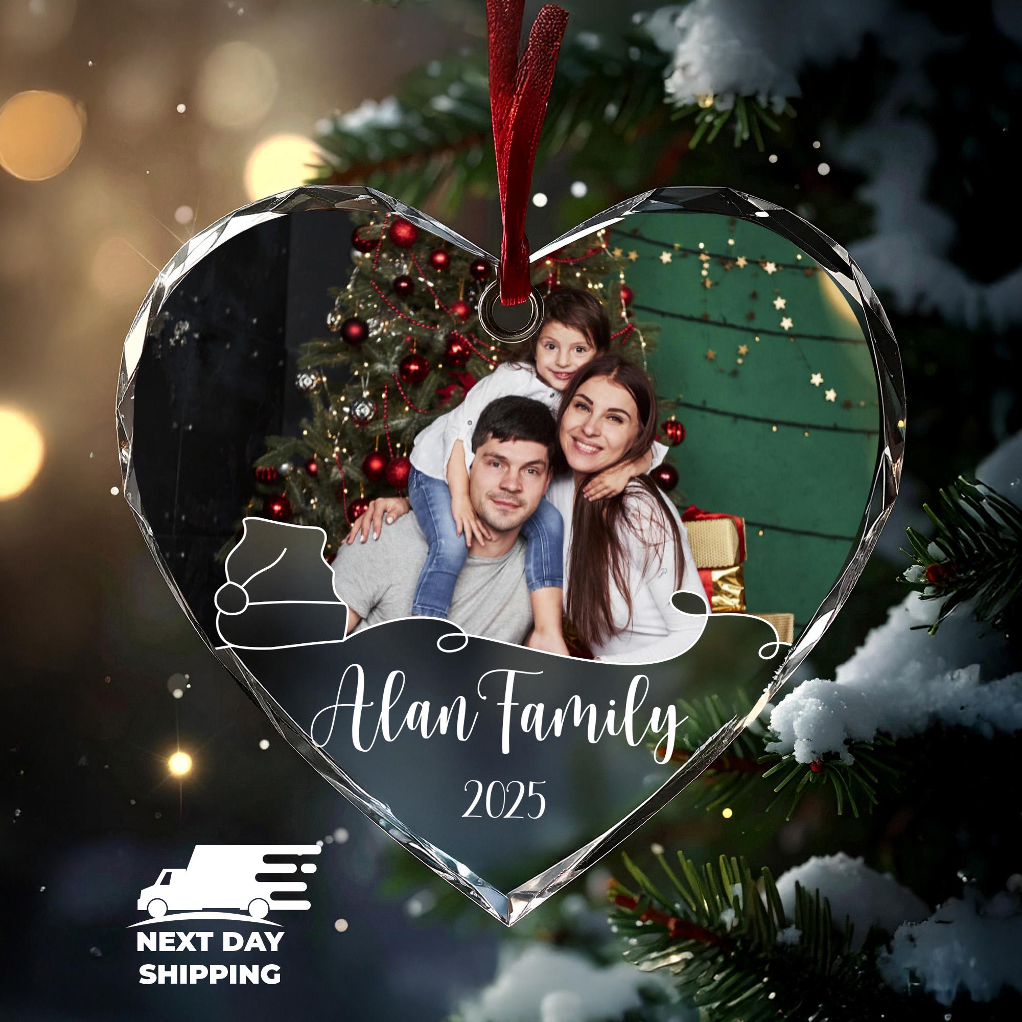 Personalized Heart Photo Ornament 2025, Custom Family Picture Christmas Ornament, Family Photo Tree Decoration, Custom Heart Ornament Gift