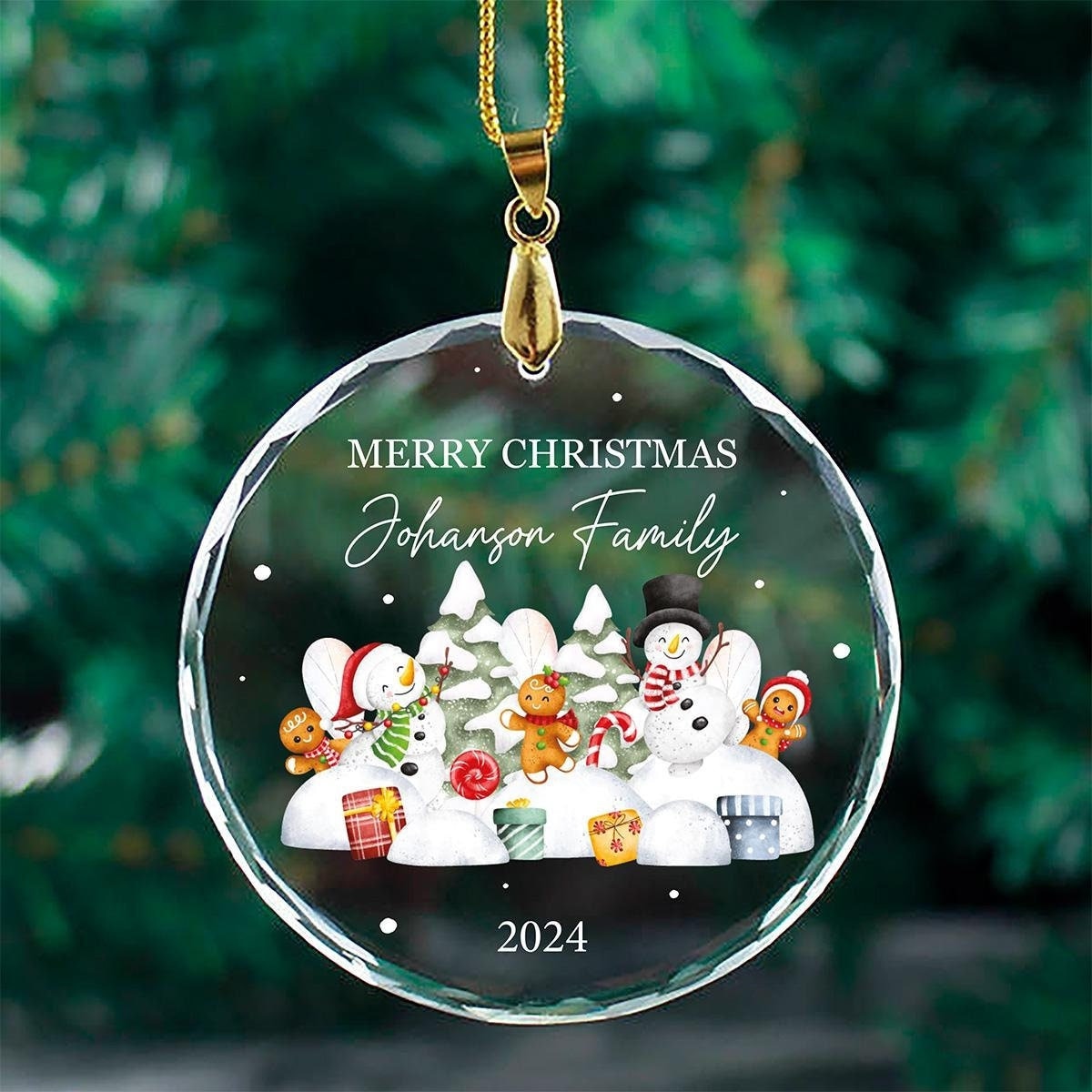 Custom Family Ornament, Family Name Ornament, Christmas 2024 Ornament, Christmas Keepsake Ornament, Family Memorial Ornament, Glass Ornament