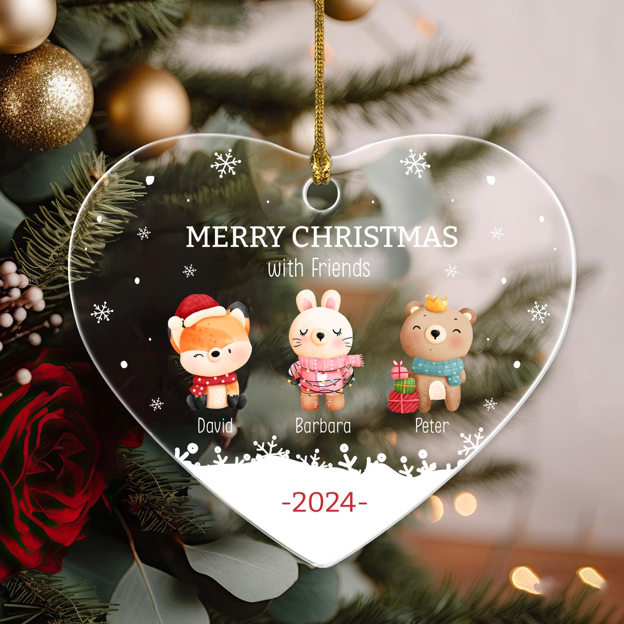 Merry Christmas Ornament, Friends Ornament, Friendship Ornament, Christmas Gift For Friends, Christmas Keepsake, Besties Ornament, Xmas Gift