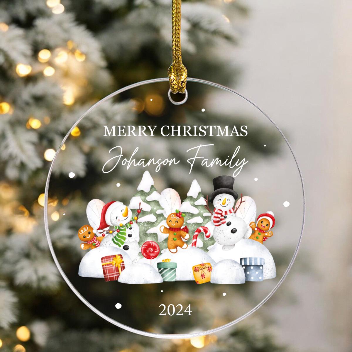 Custom Family Ornament, Family Name Ornament, Christmas 2024 Ornament, Christmas Keepsake Ornament, Family Memorial Ornament, Glass Ornament