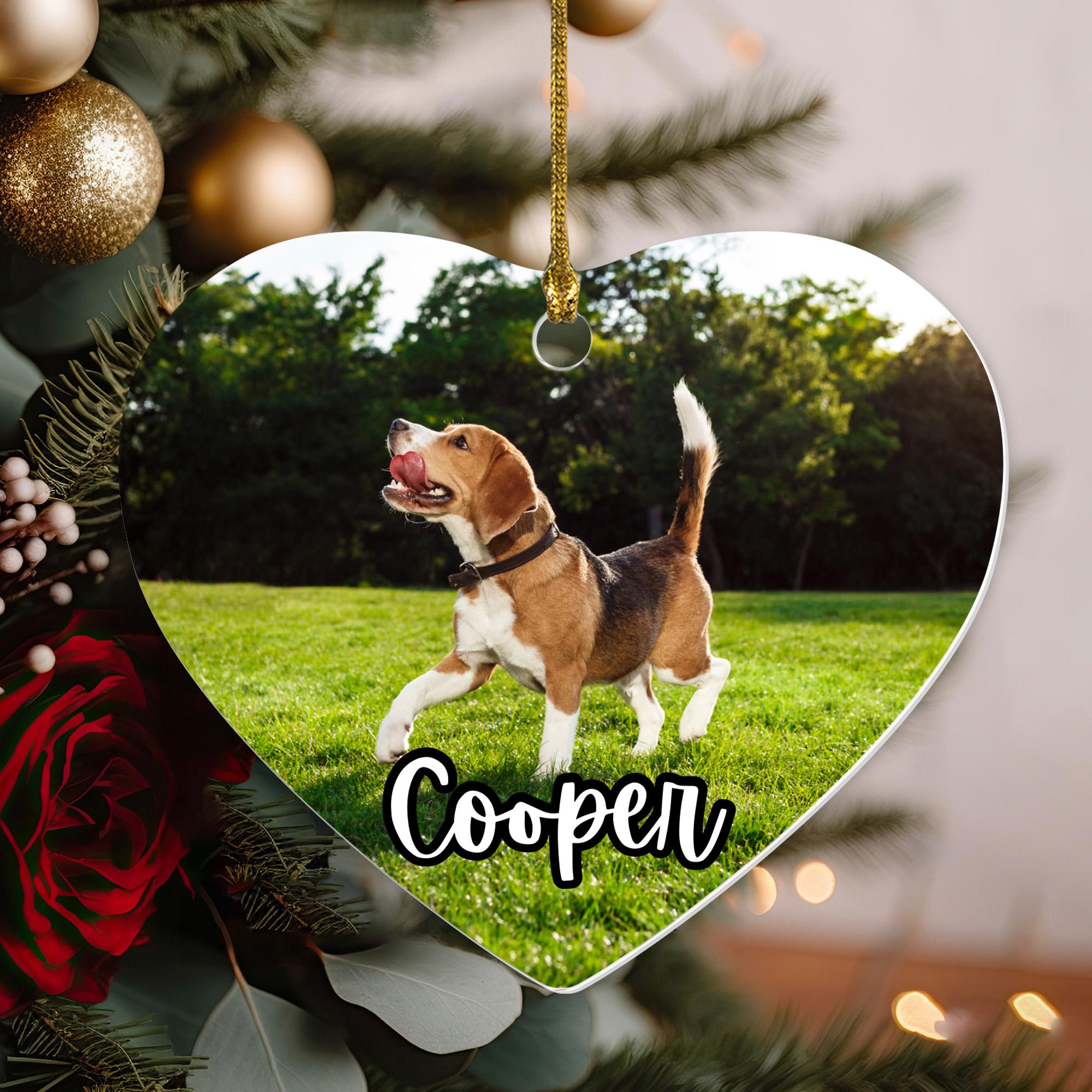 Personalized Pet Picture Ornament, Dog Memorial Ornament, Pet Owner Ornament, Dog Mom Ornament, Pet Photo Ornament, Heart Ornament