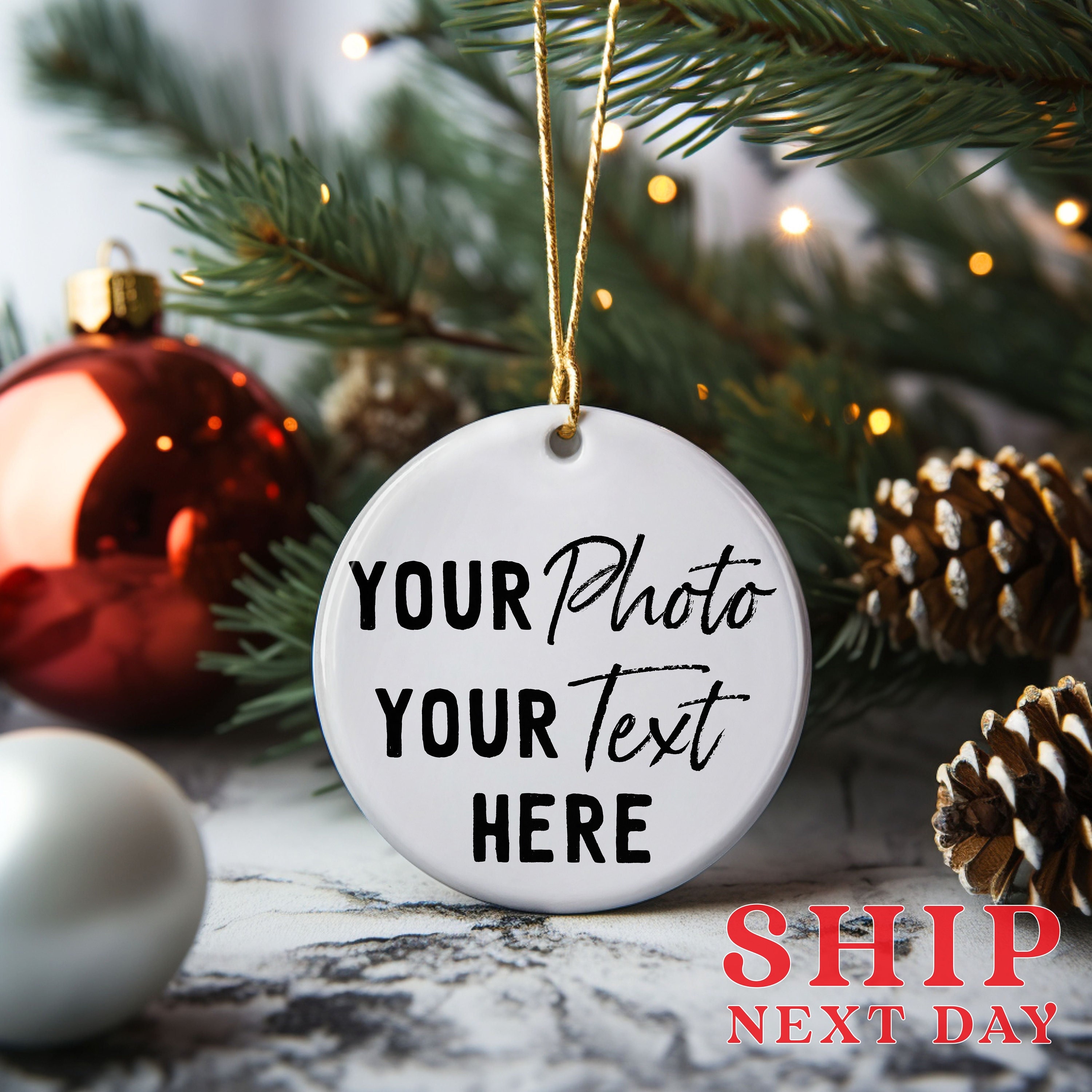Custom Photo Ornament, Personalized Logo Ornament, Text Ornaments, Christmas Ornaments, Coworker Gifts, Company Ornament, Acrylic Ornament