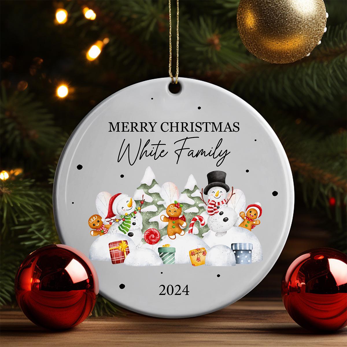 Custom Family Ornament, Family Name Ornament, Christmas 2024 Ornament, Christmas Keepsake Ornament, Family Memorial Ornament, Glass Ornament