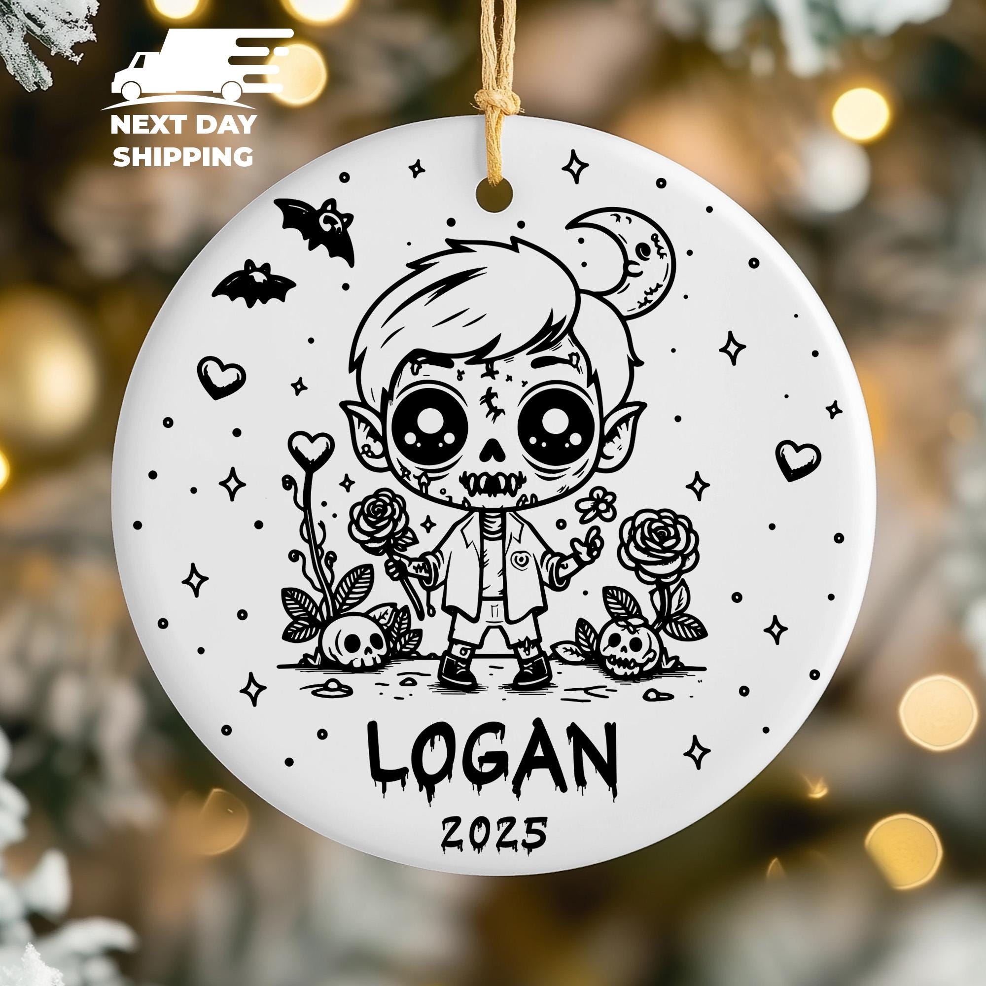 My First Halloween, Baby Boy Name Ornament, Boys Halloween Ornament, Spooky Kid Ornament, Cute Halloween Keepsake, Skeleton Boy Ornament