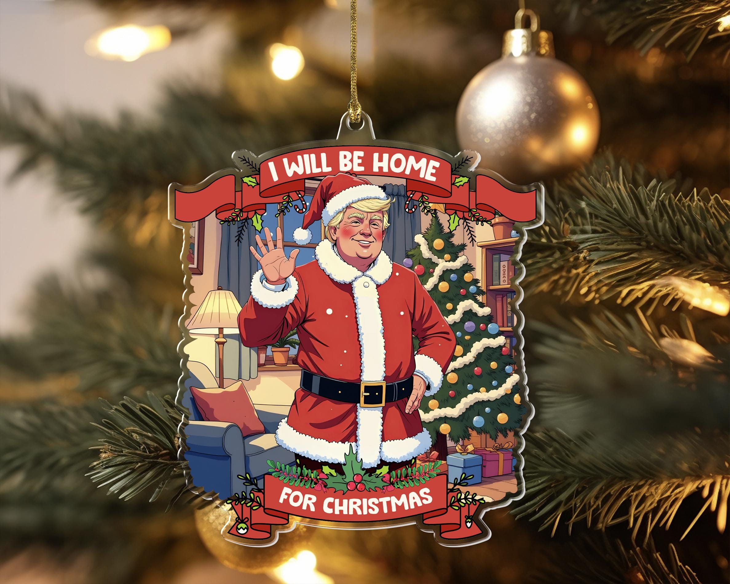 Funny Santa Trump Ornament, Donald Trump Ornament, President Trump Ornament, Humorous Trump Ornament, Christmas Gifts, Election Gifts