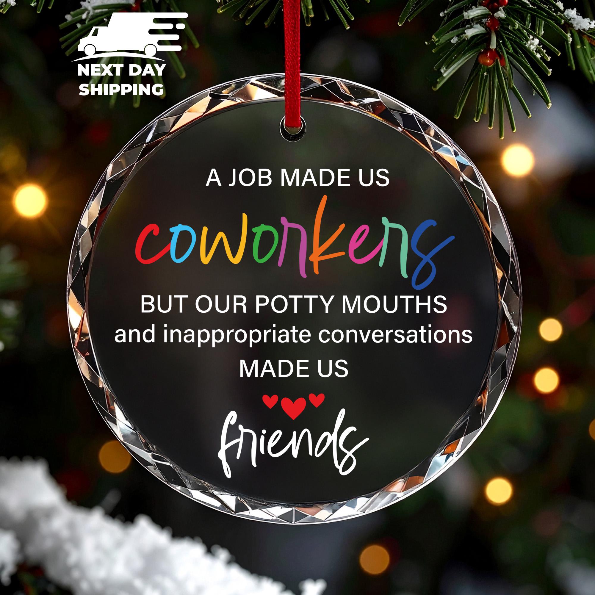 Work Bestie Christmas Gift, Potty Mouth Friends Ornament, Office Humor Gift for Colleague, Work Friendship Ornament, Workplace BFF Keepsake