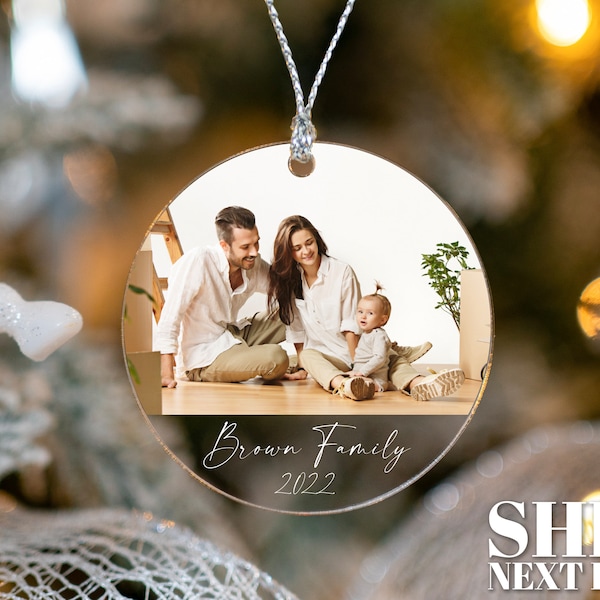 Personalisierte Familienbild Ornament, Weihnachtsgeschenk Ornament, Benutzerdefinierte Foto Ornament, Einzigartige Weihnachtsverzierung, Familiengedenkverzierung